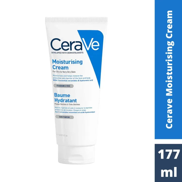 CeraVe moisturizing cream tube on a white background