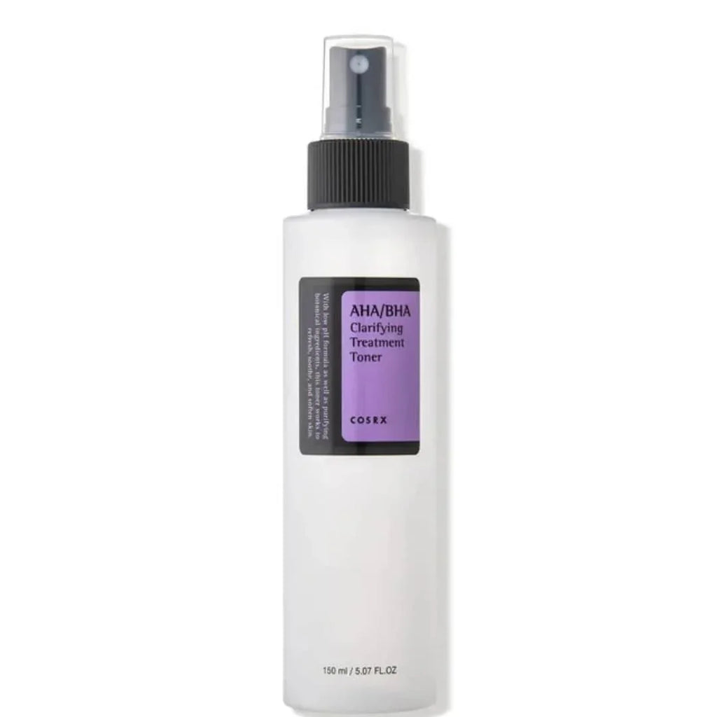 CosRX AHA/BHA Clarifying Treatment Toner bottle on a white background