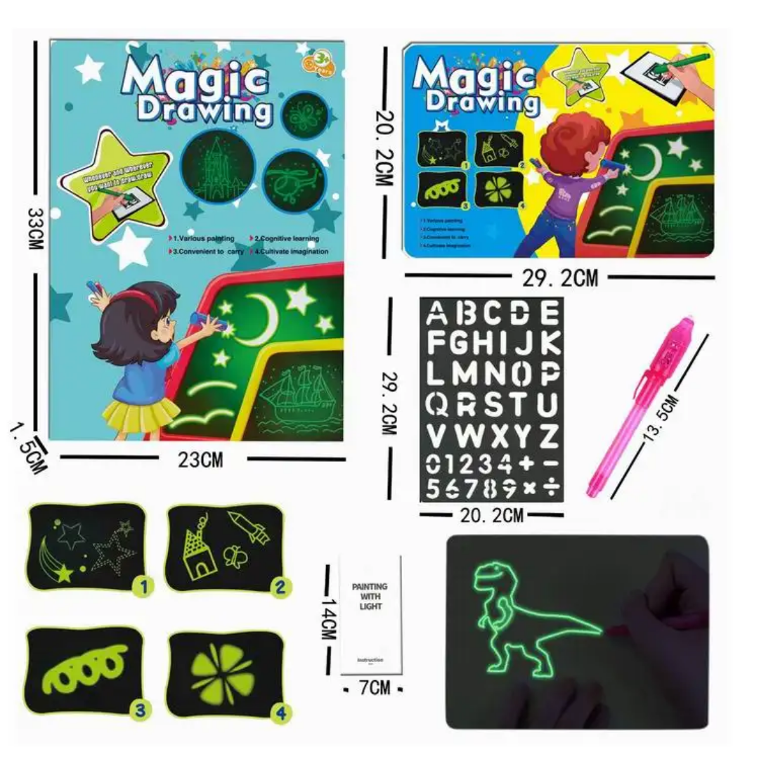 Kids Drawing Toy Glow in The Dark Magic Board Graffiti Painting Luminous Writing Tablet 3d Fluorescent Drawing Board