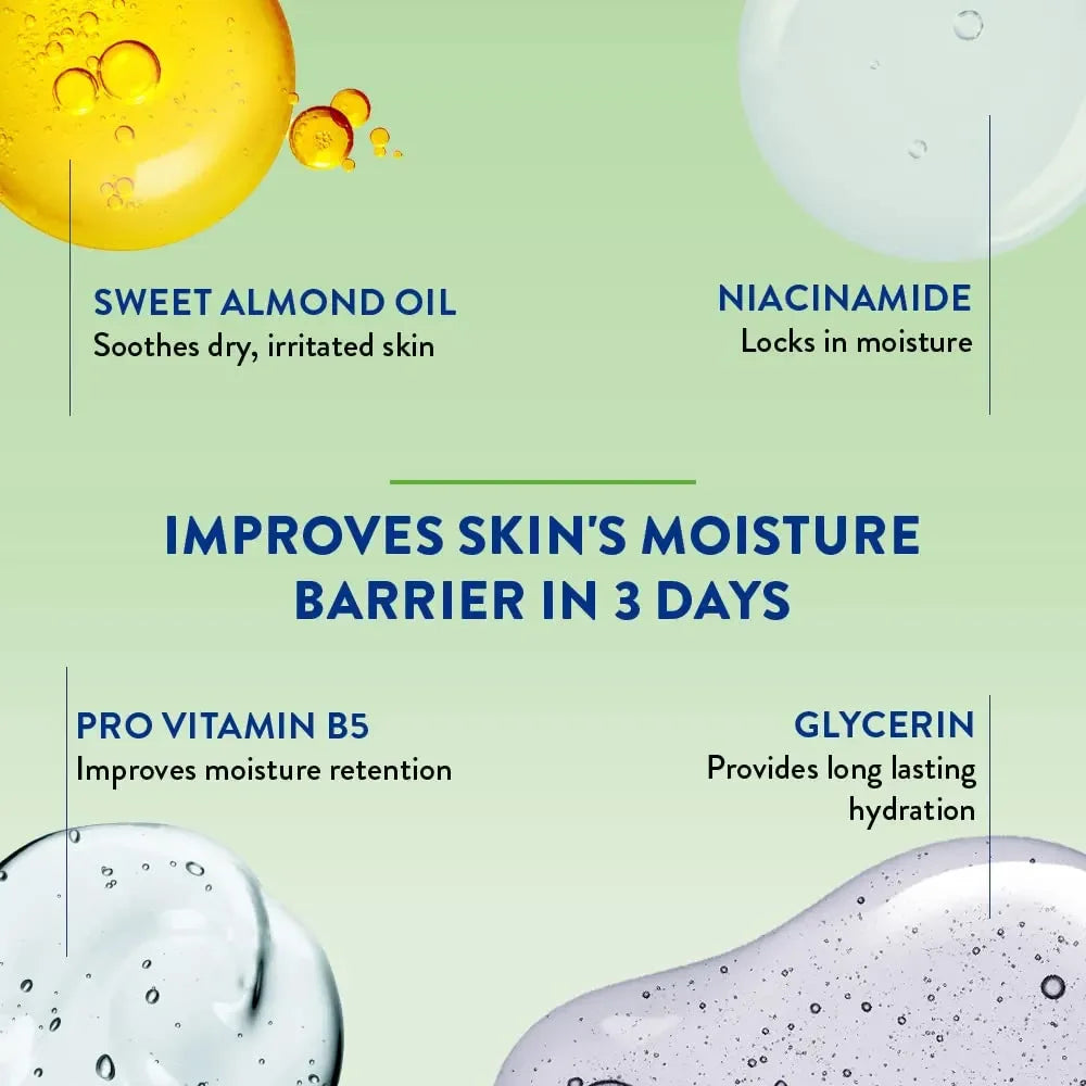 Product ingredients with text on a green background