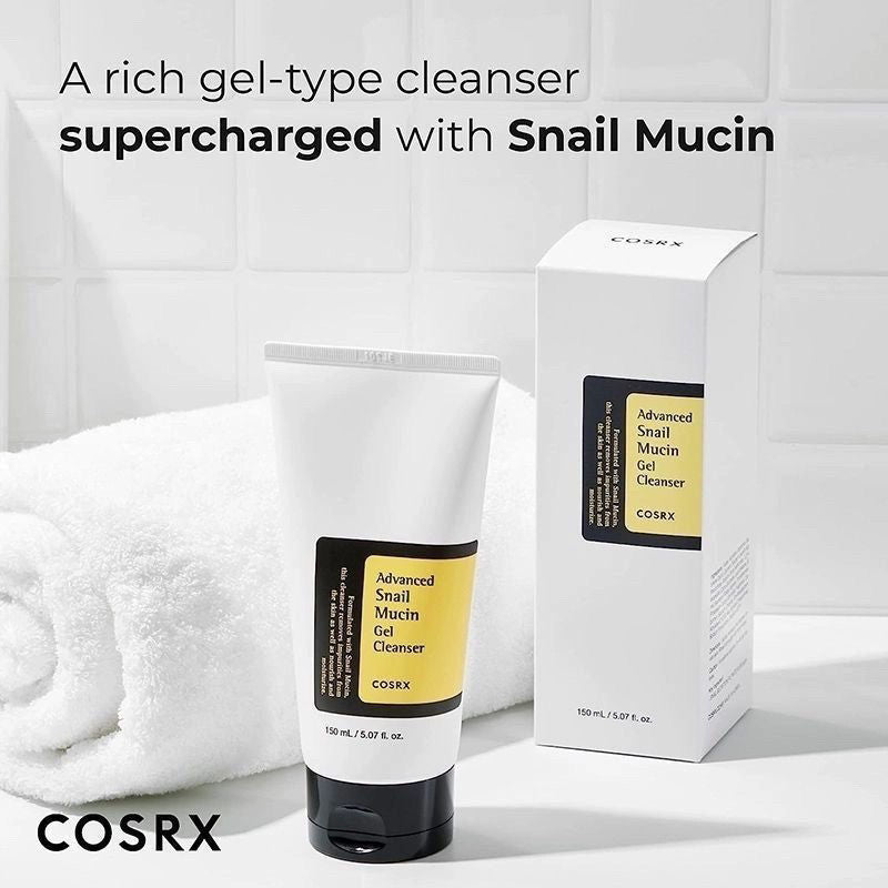 Advanced Snail Mucin Gel Cleanser Daily Deep Cleansing Gel for Dry Sensitive Skin Korean Skin Care
