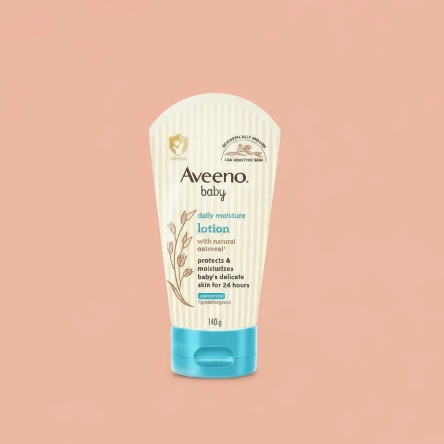 Aveeno baby daily moisture lotion on a white background