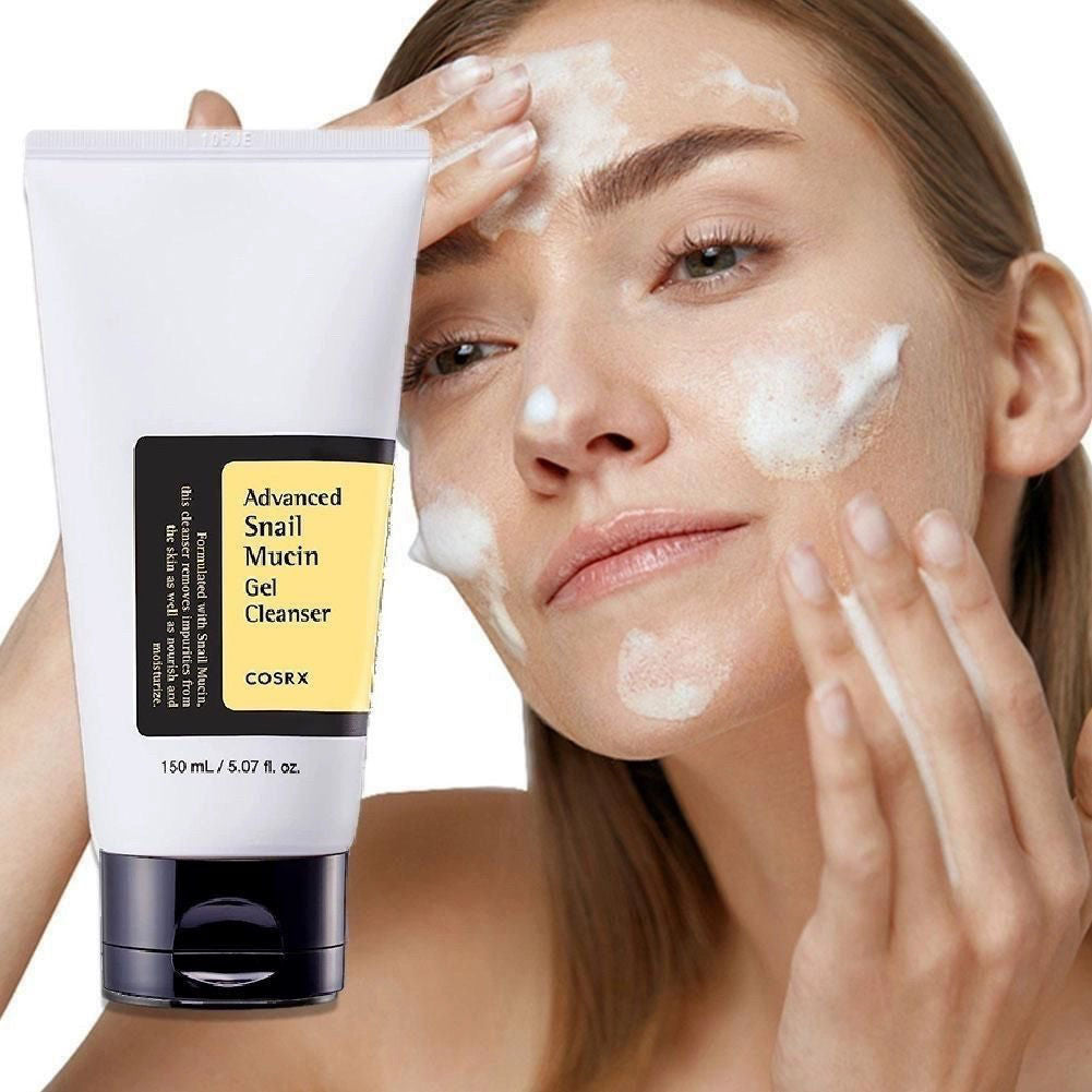 Advanced Snail Mucin Gel Cleanser Daily Deep Cleansing Gel for Dry Sensitive Skin Korean Skin Care